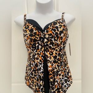 NWT-Faithful Leopard Print Tankini Swim Set Sz 20